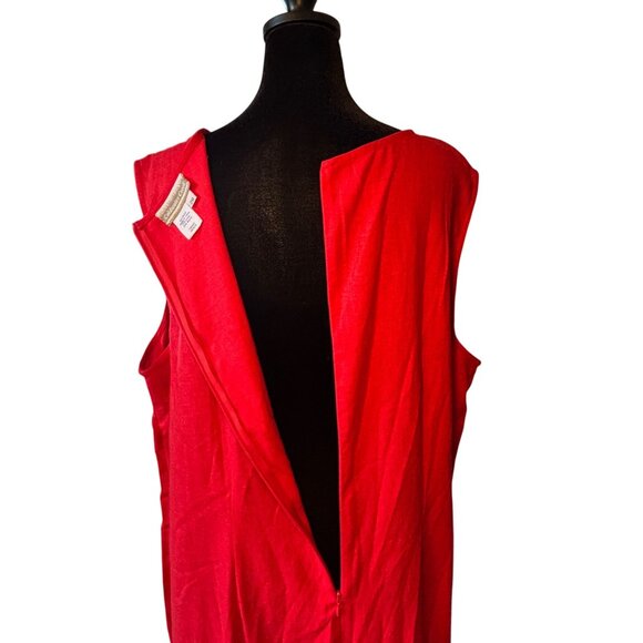 Coldwater Creek Red Sleeveless Embroidered Maxi Dress Size 20 Linen/Rayon Blend - Picture 11 of 15